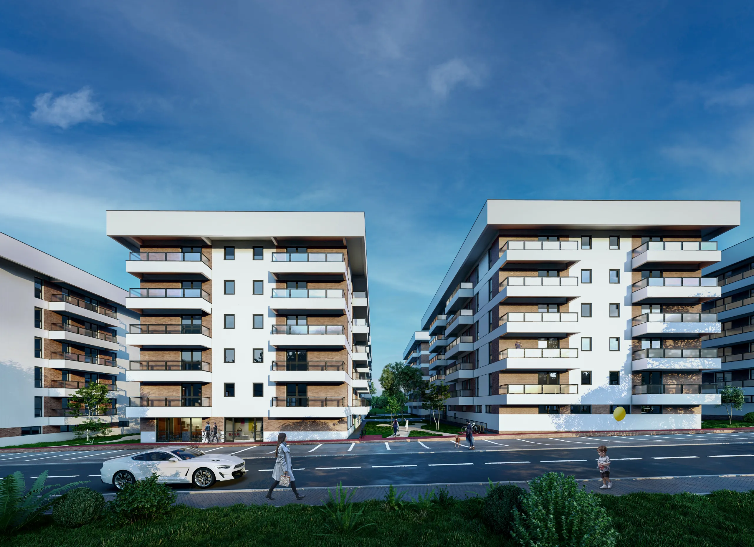 Randare 3d ansamblu rezidențial - Atelier 404